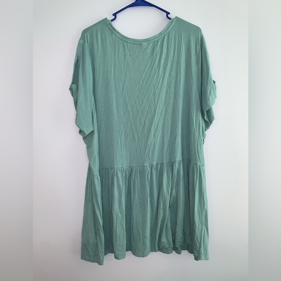 ☀️ Old Navy Women’s Plus Size 3X Babydoll Shirt with Knot Sleeve Detail - Picture 2 of 7
